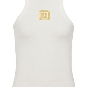 Balmain logo-embroidered tank top