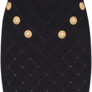 Balmain  6-Button fine-knit mini skirt