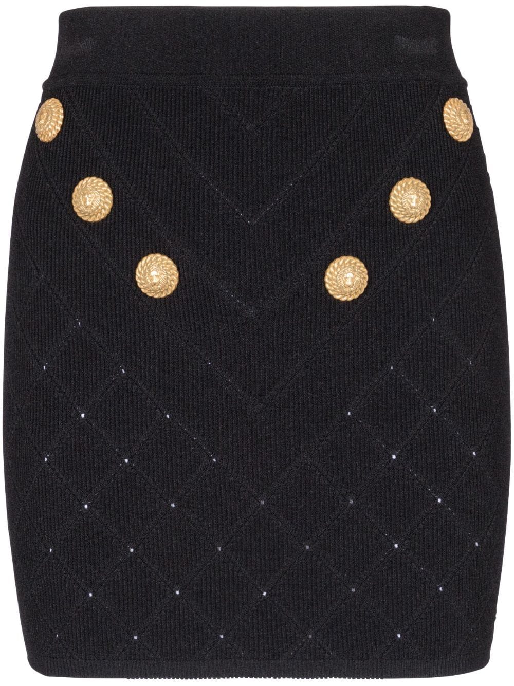 Balmain 6-Button fine-knit mini skirt