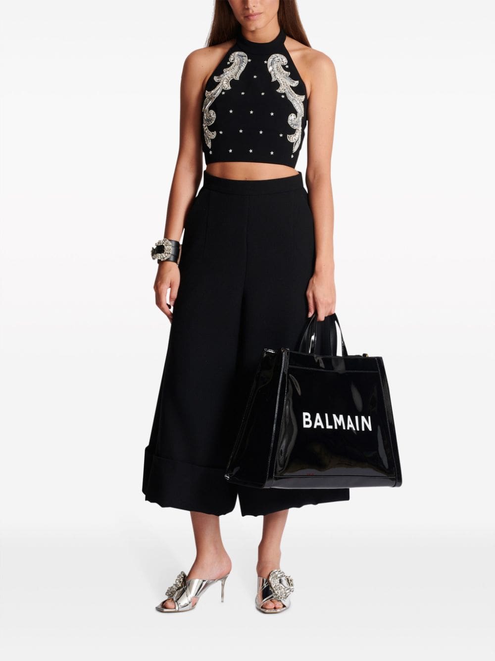 Balmain Baroque embroidered crop top - Image 2