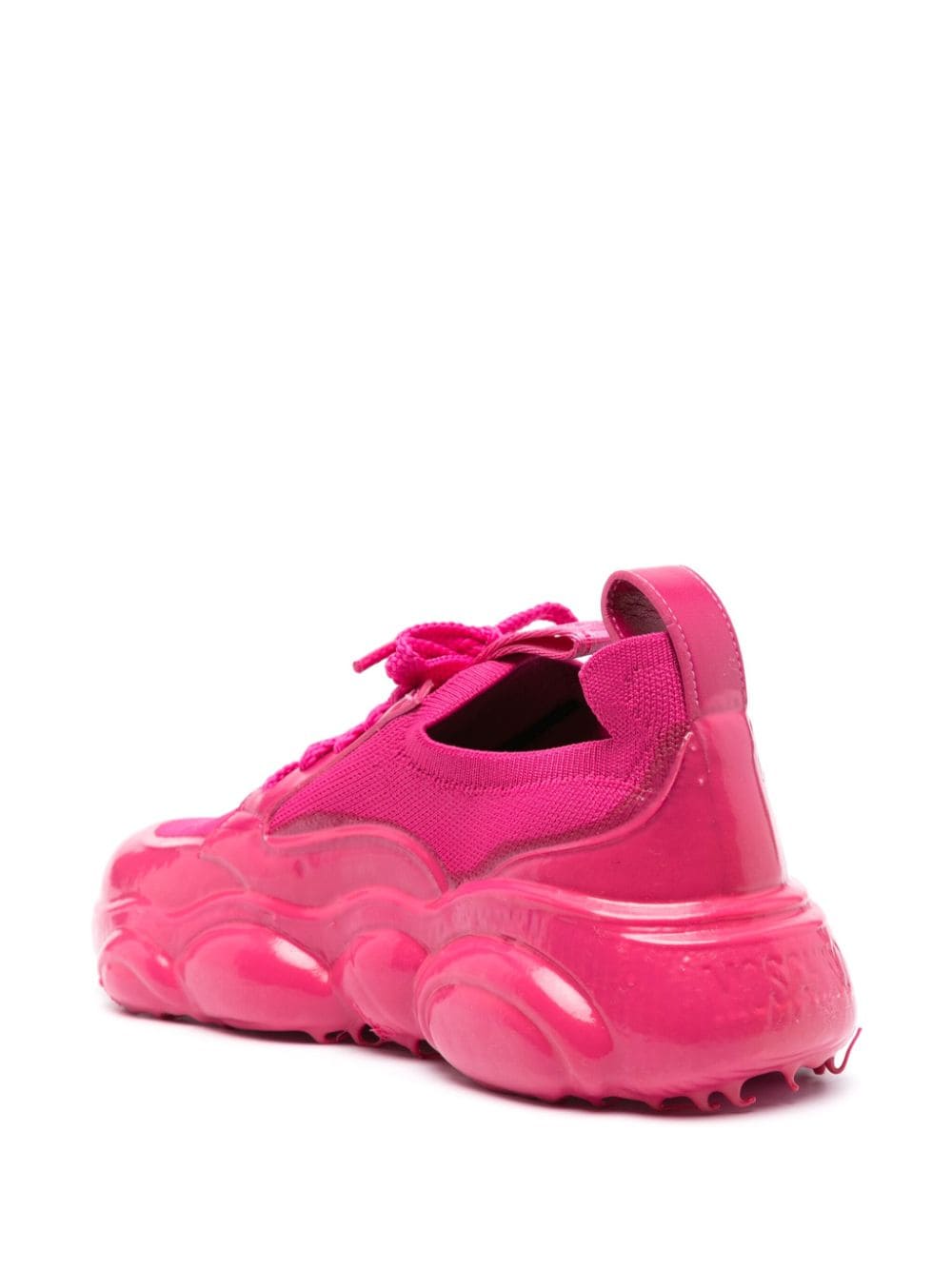 Moschino logo-patch leather sneakers - Image 3