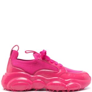 Moschino logo-patch leather sneakers