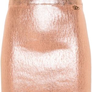 Diesel metallic logo-appliqué mini skirt