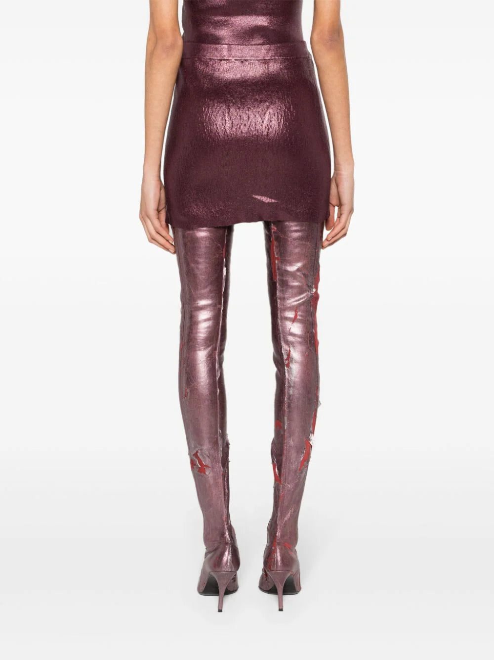 Diesel BR-M-Onerva foiled miniskirt - Image 4