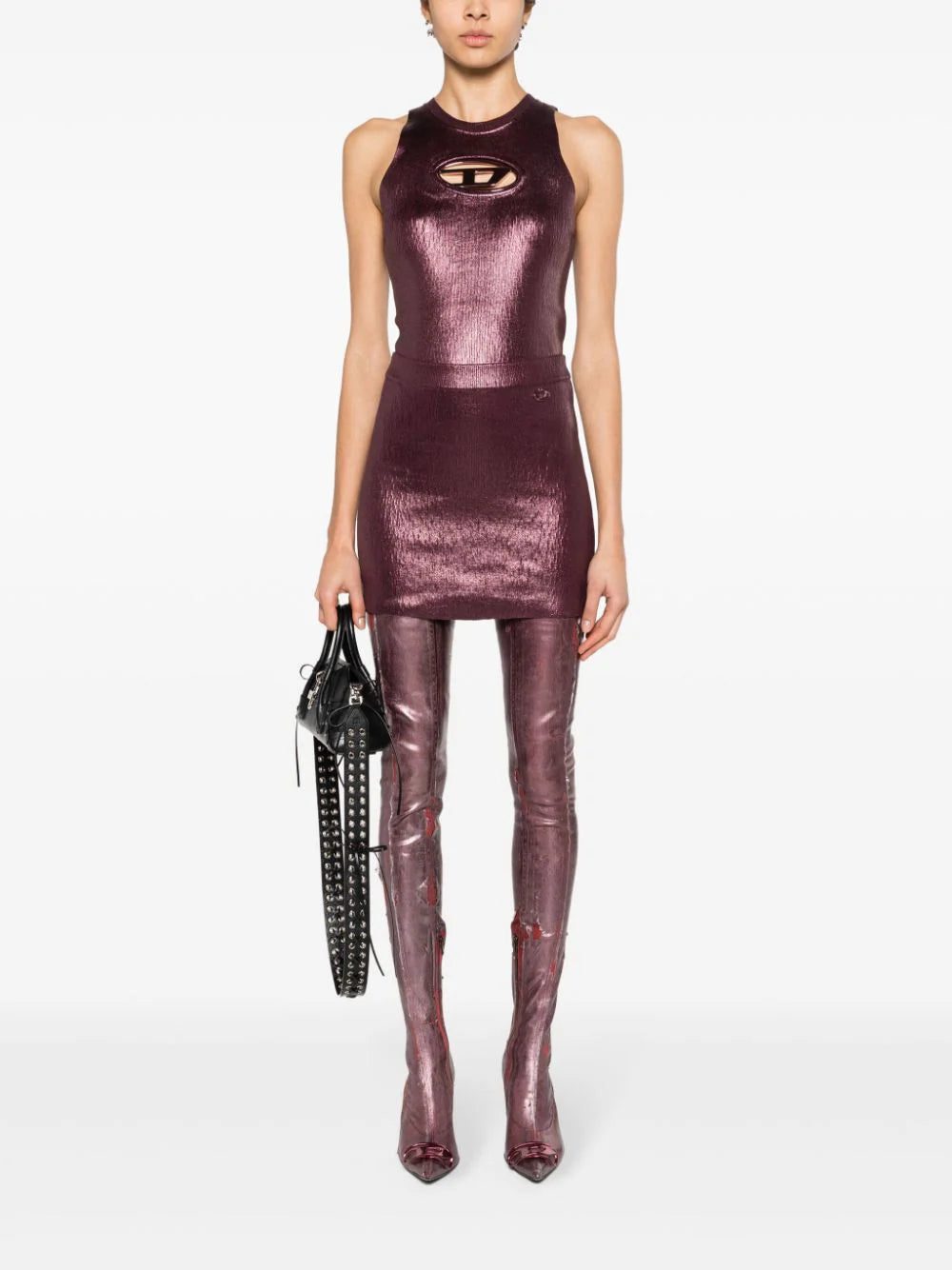 Diesel BR-M-Onerva foiled miniskirt - Image 2