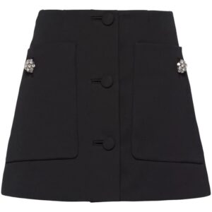 Prada crystal-embellished wool skirt