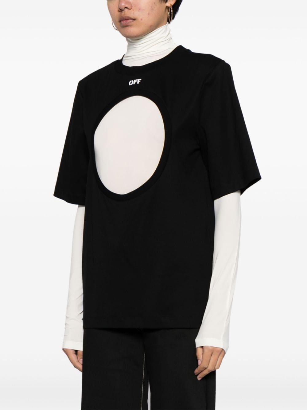 Off-White Meteor layered cotton T-shirt - Image 3