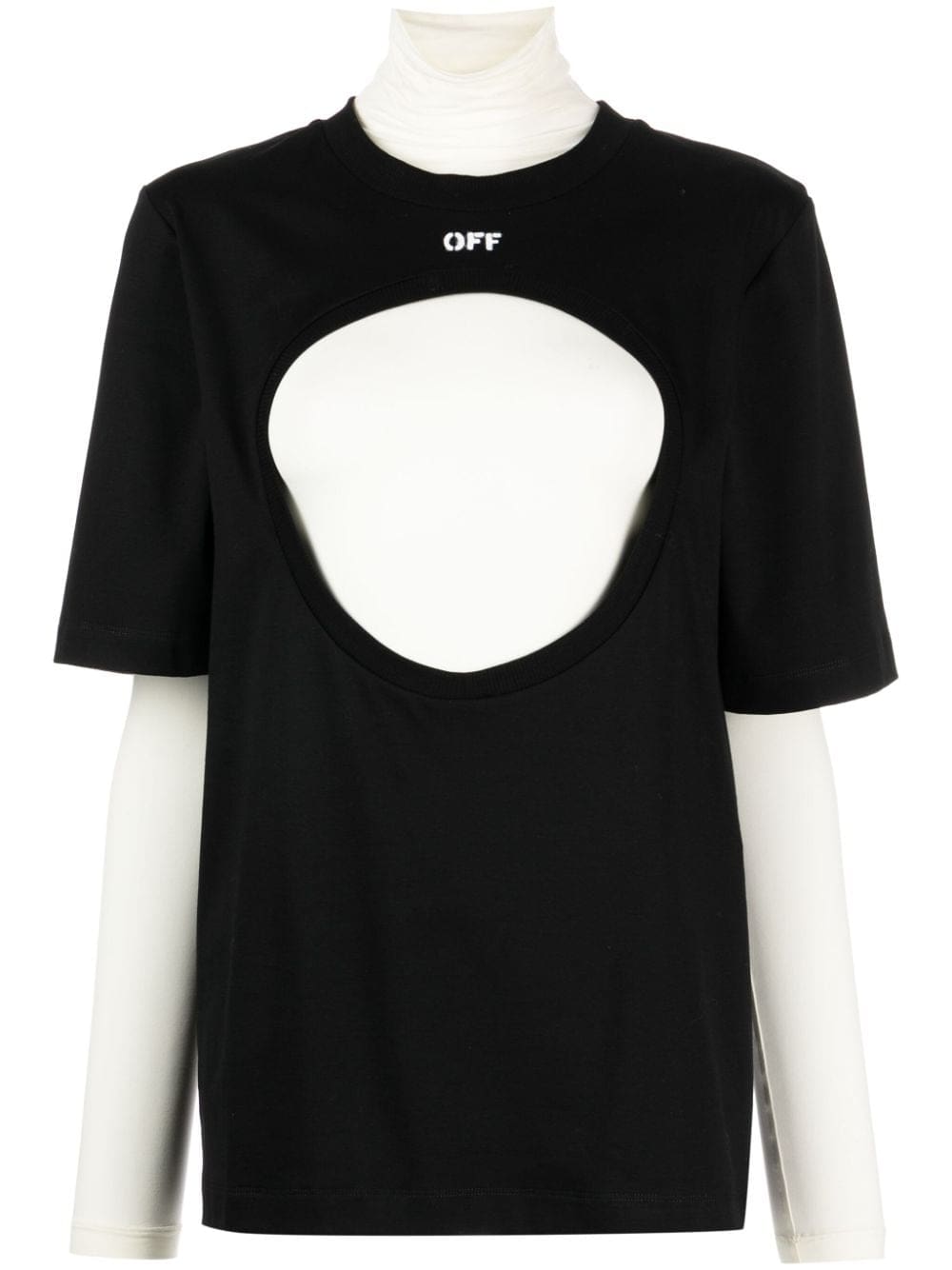 Off-White Meteor layered cotton T-shirt