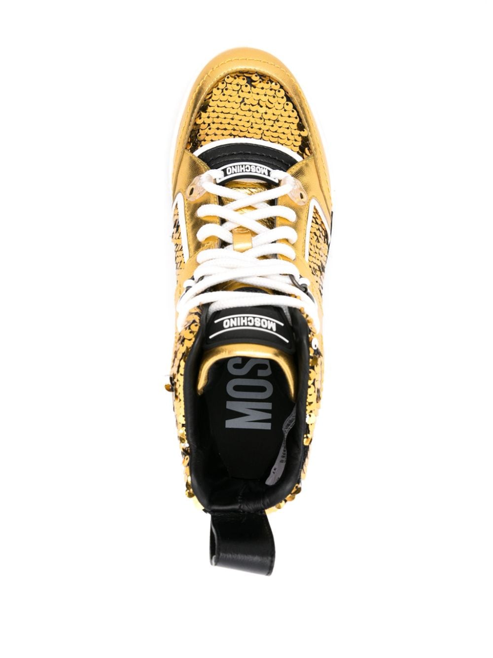 Moschino sequin-embellished high-top sneakers - Image 4
