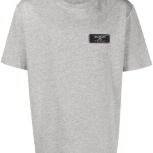 Balmain  logo-patch mélange T-shirt
