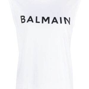 Balmain logo-print cotton top