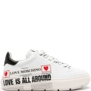 Love Moschino newspaper-print leather sneakers