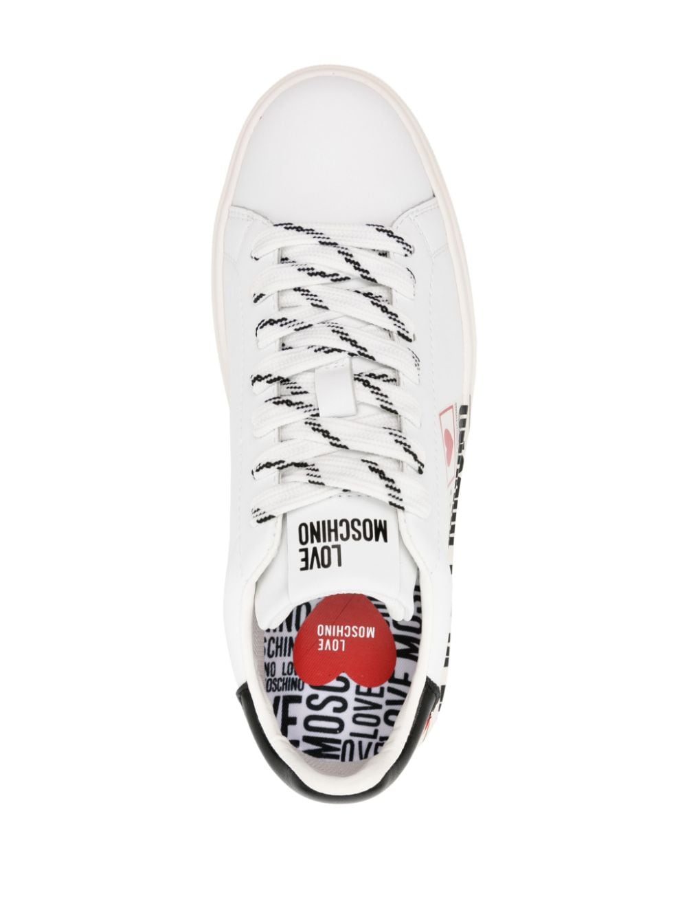 Love Moschino newspaper-print leather sneakers - Image 4