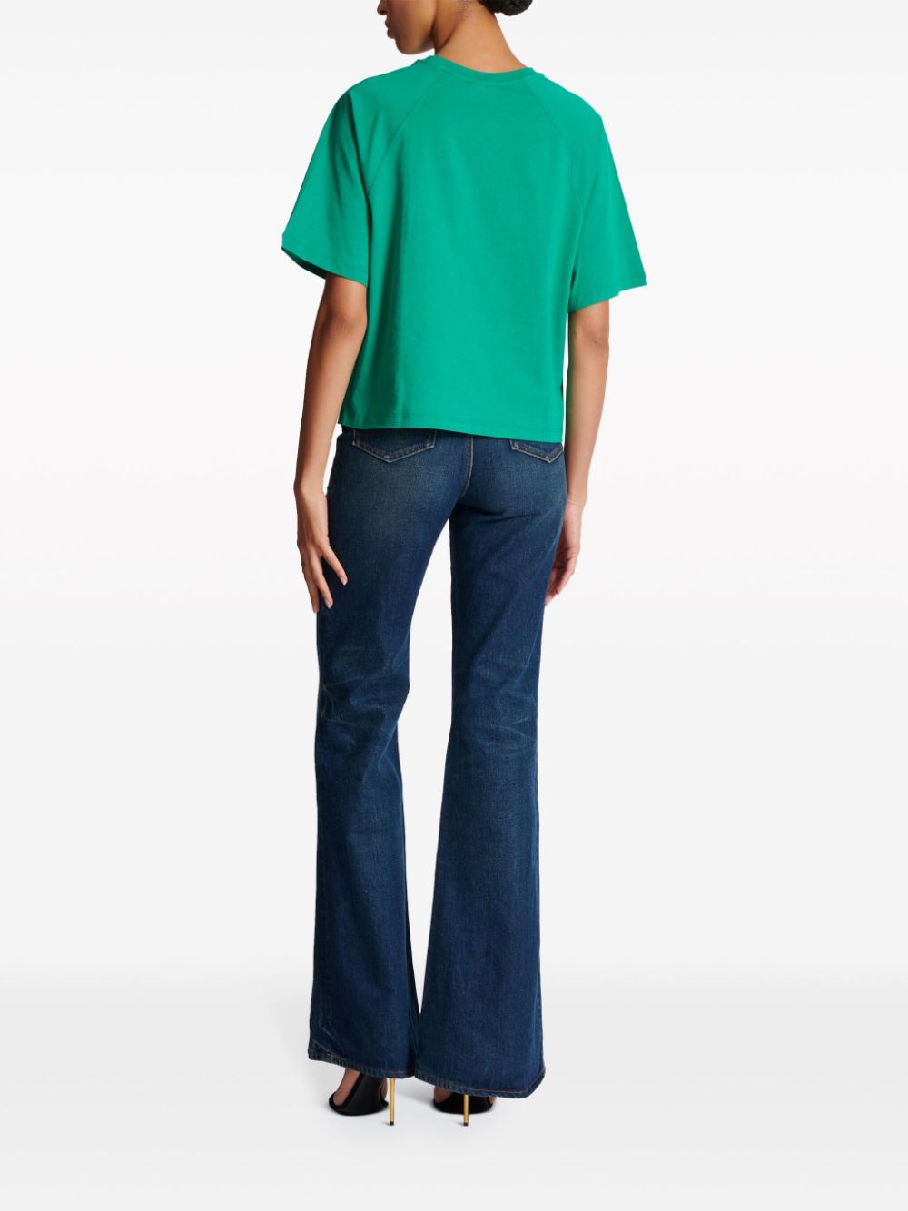 Balmain Signature-embroidered cropped T-shirt - Image 5