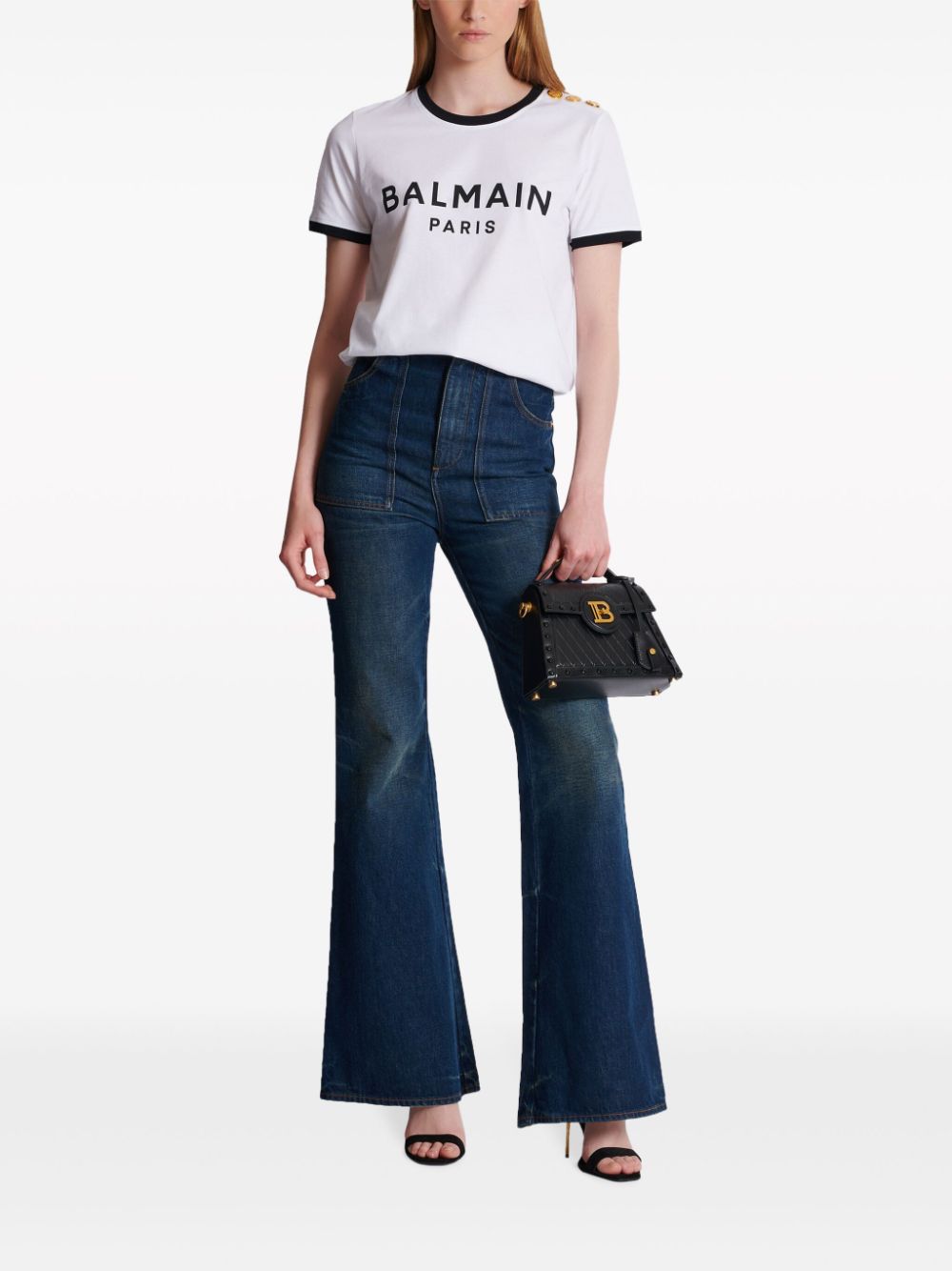 Balmain 3-Button logo-print cotton top - Image 2