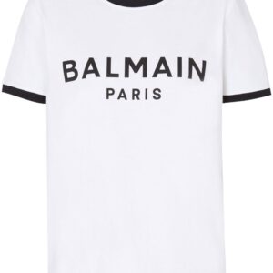 Balmain 3-Button logo-print cotton top