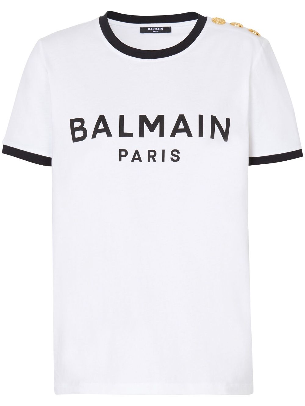 Balmain 3-Button logo-print cotton top