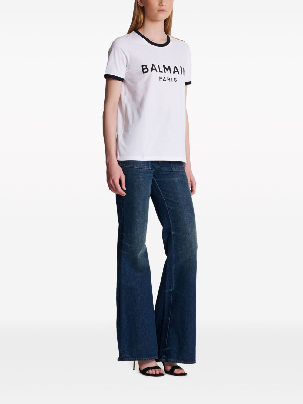 Balmain 3-Button logo-print cotton top - Image 3