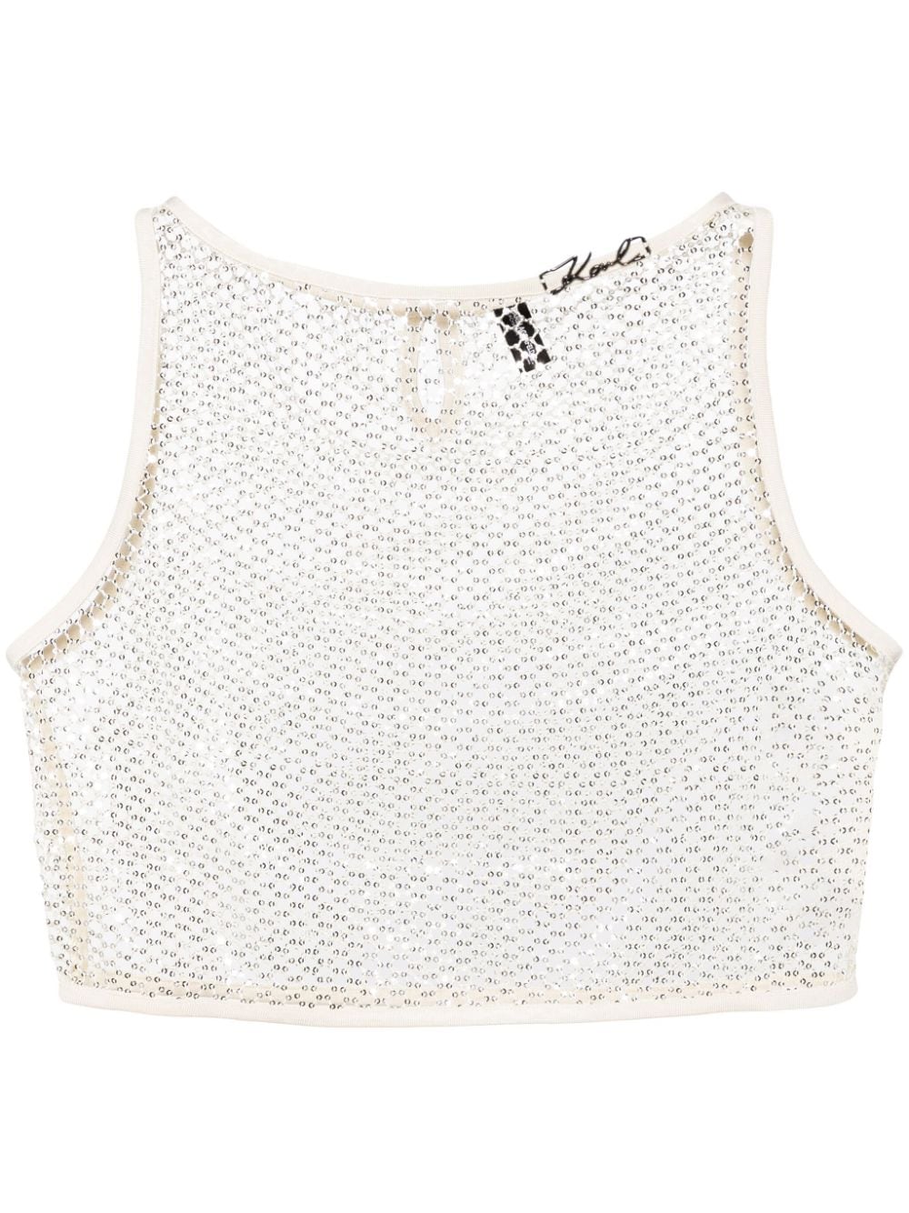 Karl Lagerfeld sequined mesh crop top