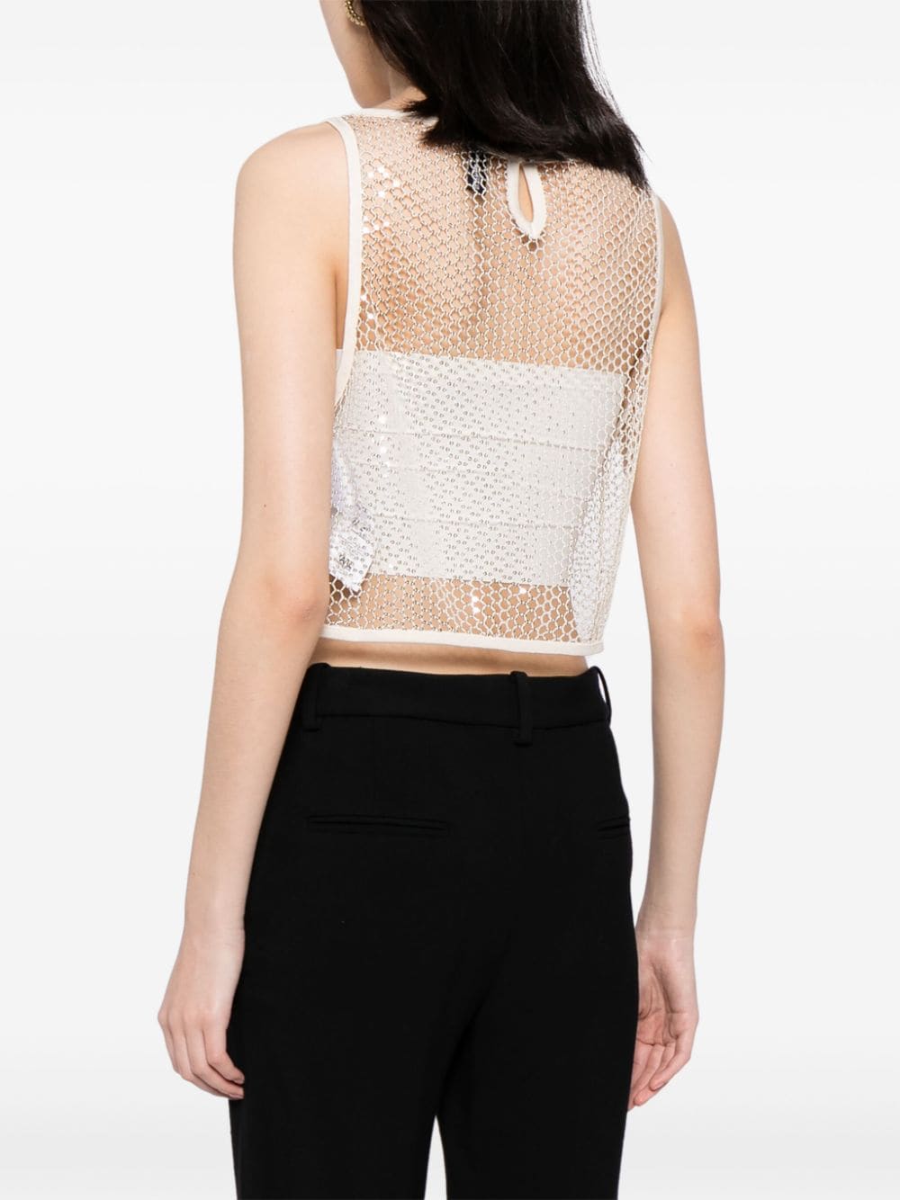 Karl Lagerfeld sequined mesh crop top - Image 4