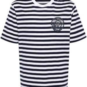 Versace  Medusa-embroidered striped T-shirt