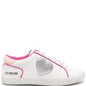 Love Moschino heart-patch leather sneakers