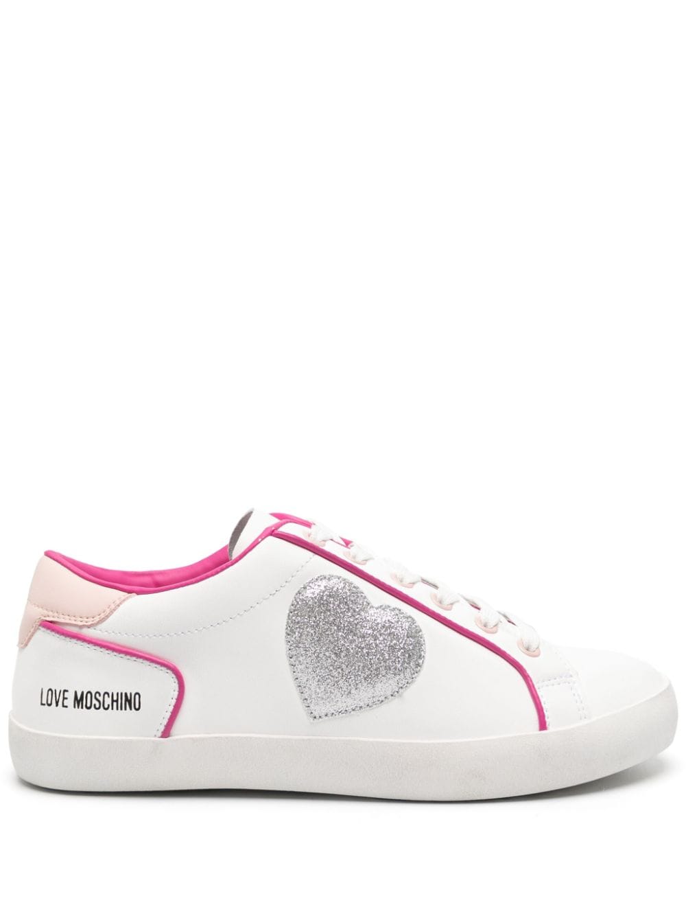Love Moschino heart-patch leather sneakers