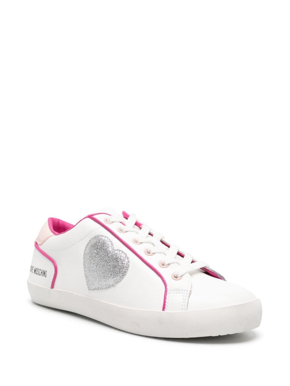 Love Moschino heart-patch leather sneakers - Image 2