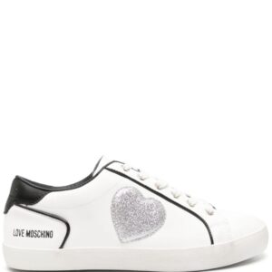 Love Moschino heart-patch leather sneakers