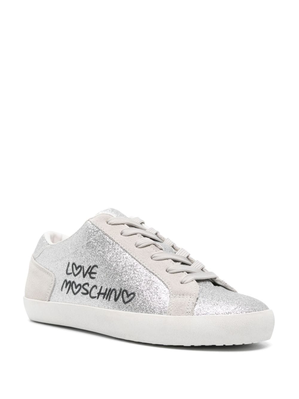 Love Moschino logo-print glitter sneakers - Image 2