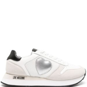 Love Moschino heart-patch leather sneakers