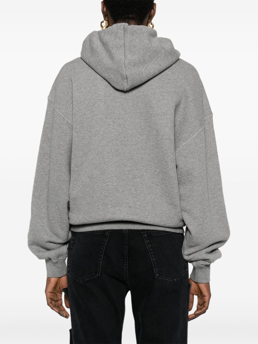 Off-White embroidered-logo cotton hoodie - Image 4