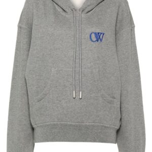 Off-White embroidered-logo cotton hoodie