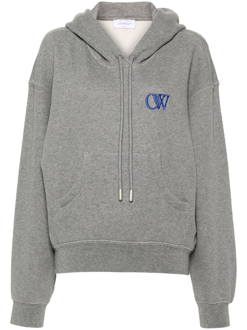 Off-White embroidered-logo cotton hoodie