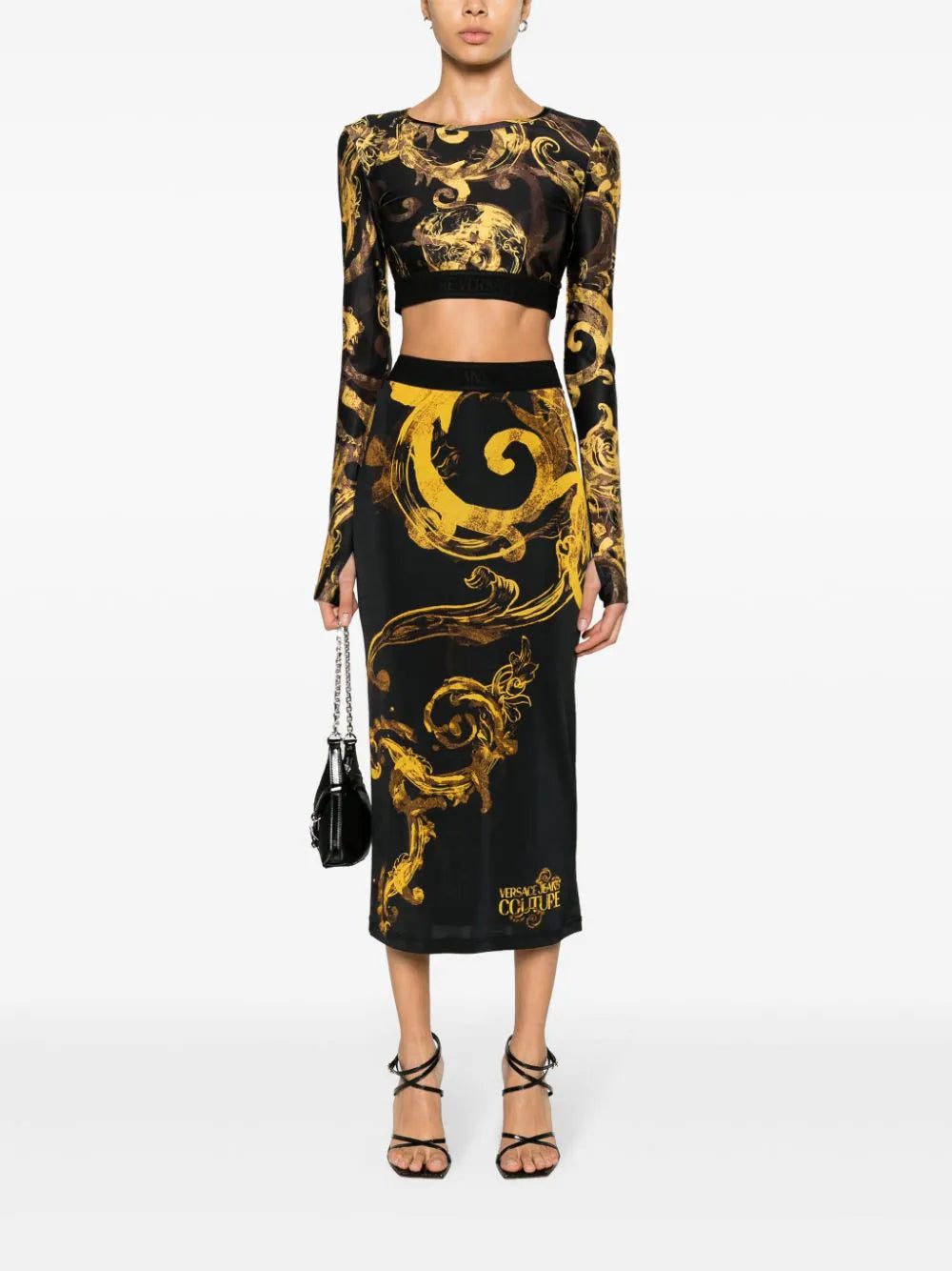 Versace Jeans Couture baroque-print midi skirt - Image 2