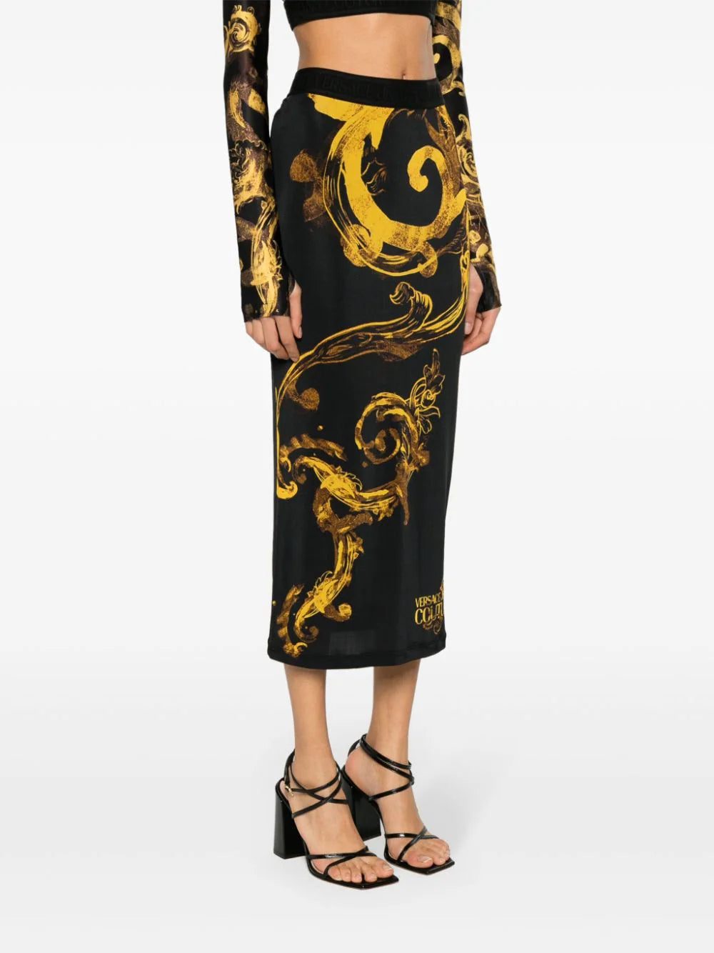Versace Jeans Couture baroque-print midi skirt - Image 3