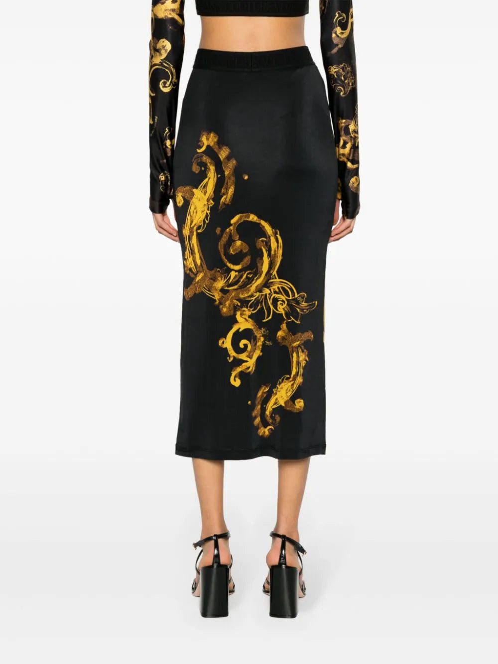 Versace Jeans Couture baroque-print midi skirt - Image 4