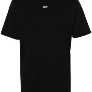 Off-White  logo-embroidered cotton T-shirt
