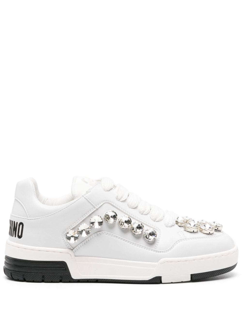 Moschino crystal-embellished panelled sneakers