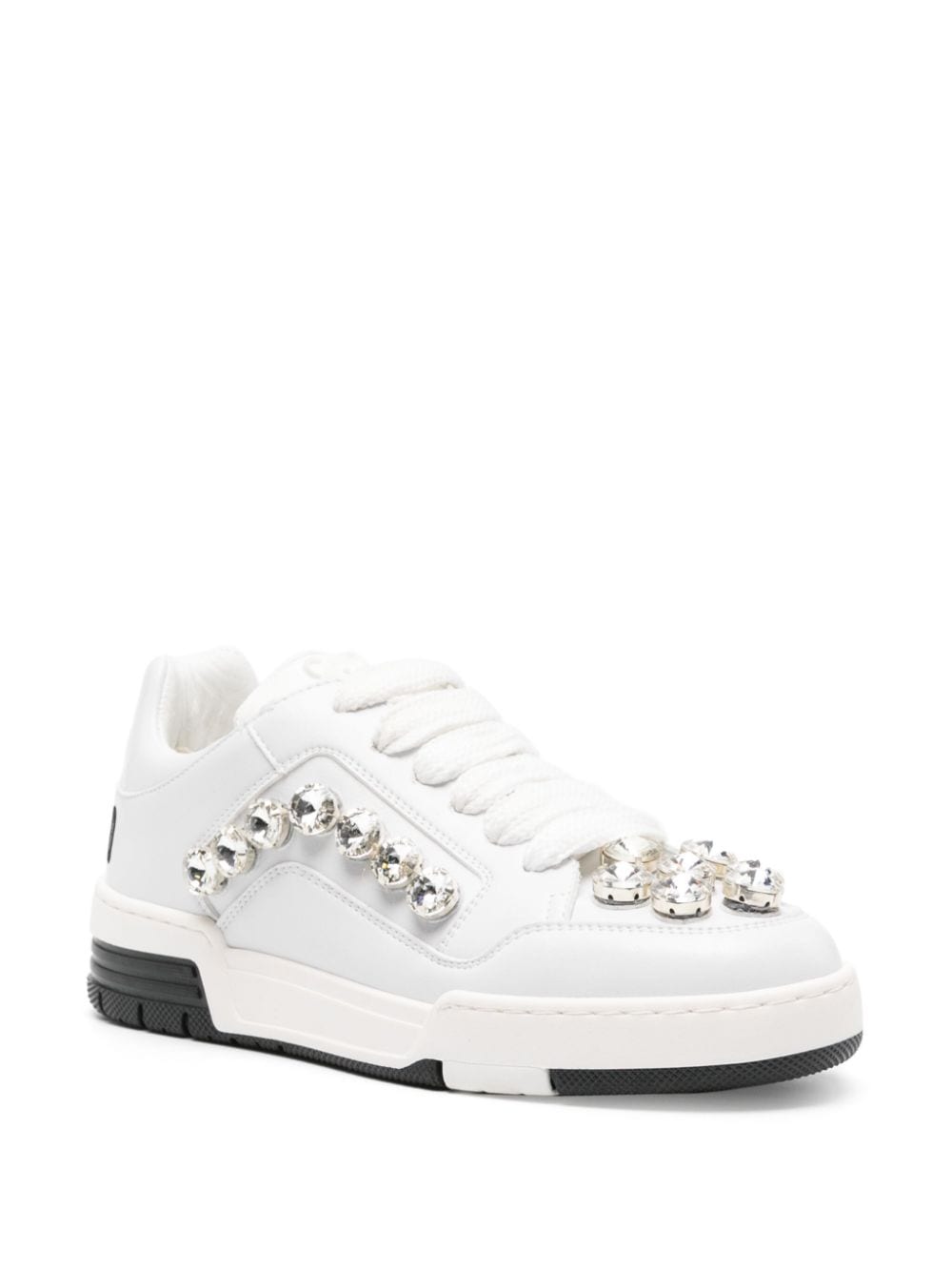 Moschino crystal-embellished panelled sneakers - Image 2