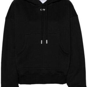 Off-White logo-embroidered cotton hoodie