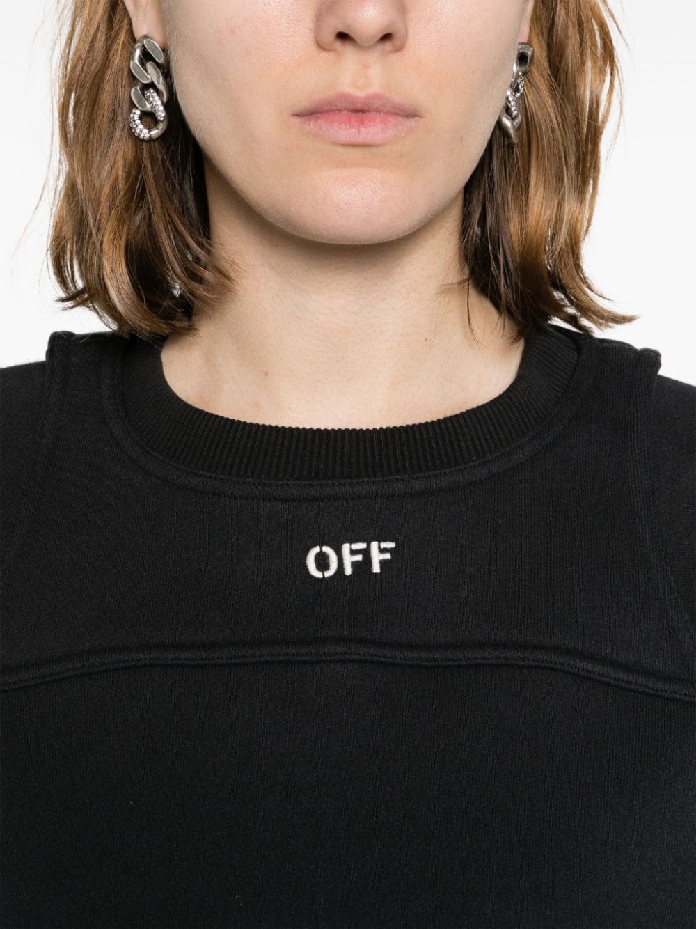 Off-White cropped layered sweatshirt - Image 5