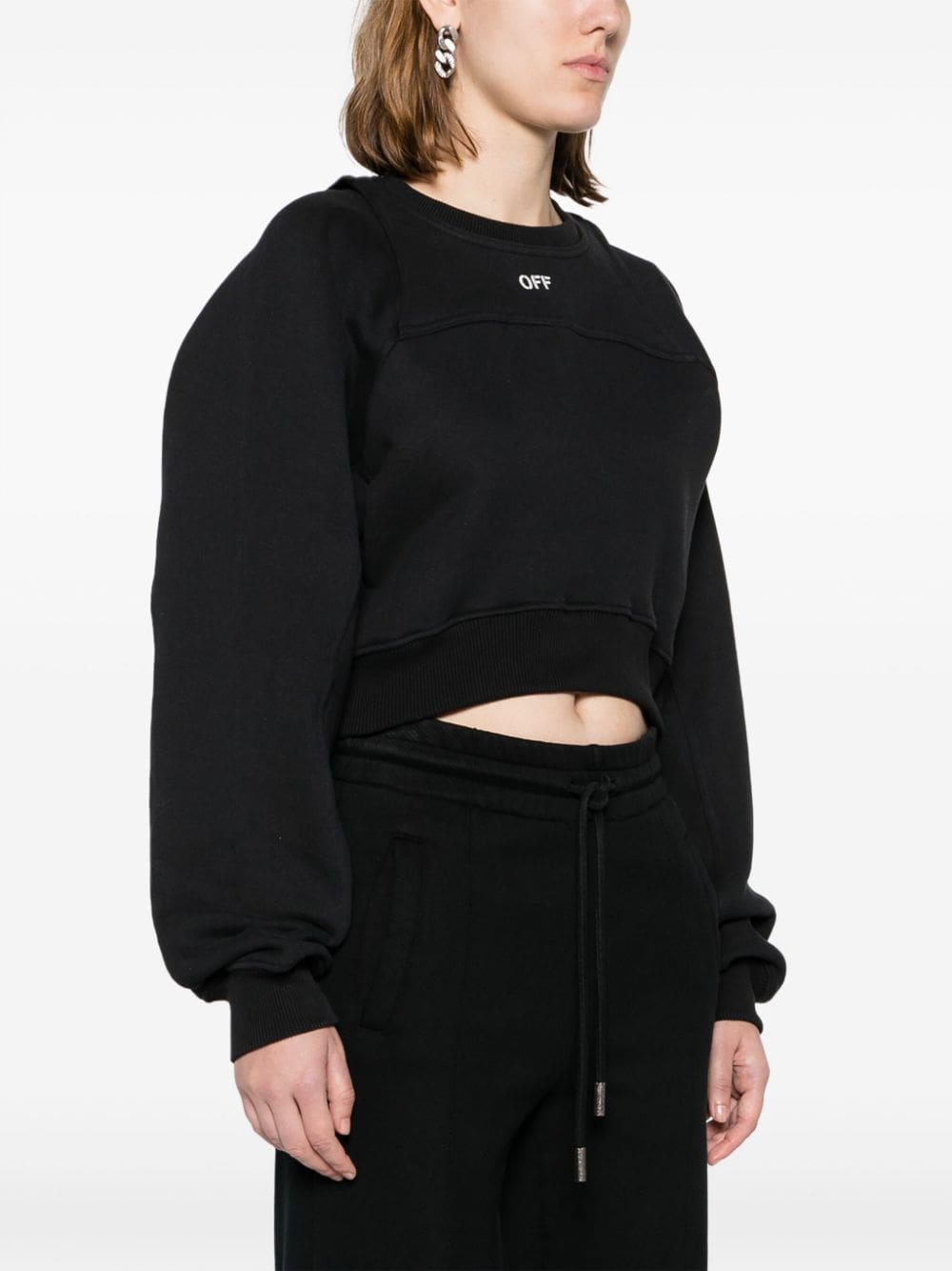 Off-White cropped layered sweatshirt - Image 3