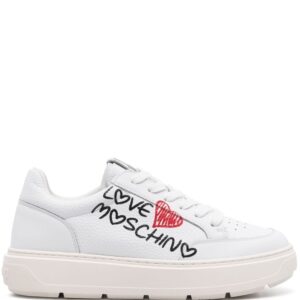 Love Moschino logo-print leather sneakers