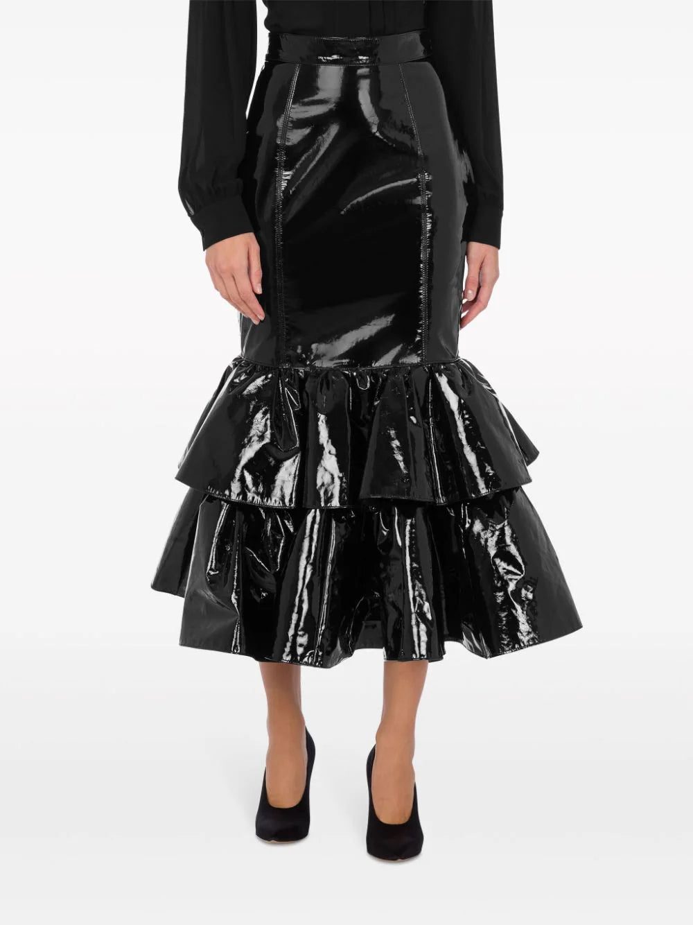 Moschino ruffled leather skirt - Image 2
