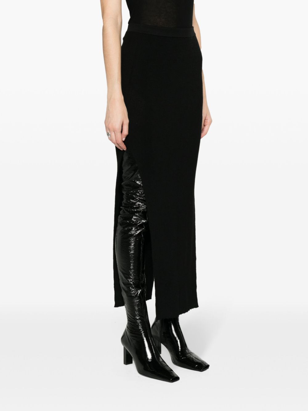 Rick Owens Sacris ribbed-knit maxi skirt - Image 3