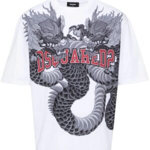 DSQUARED2 dragon-print cotton T-shirt