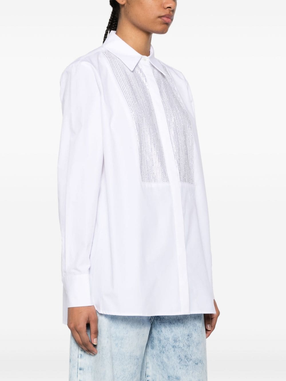 Karl Lagerfeld crystal-embellished poplin shirt - Image 3