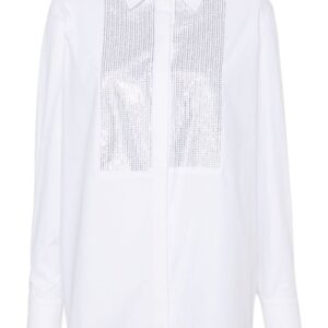 Karl Lagerfeld crystal-embellished poplin shirt