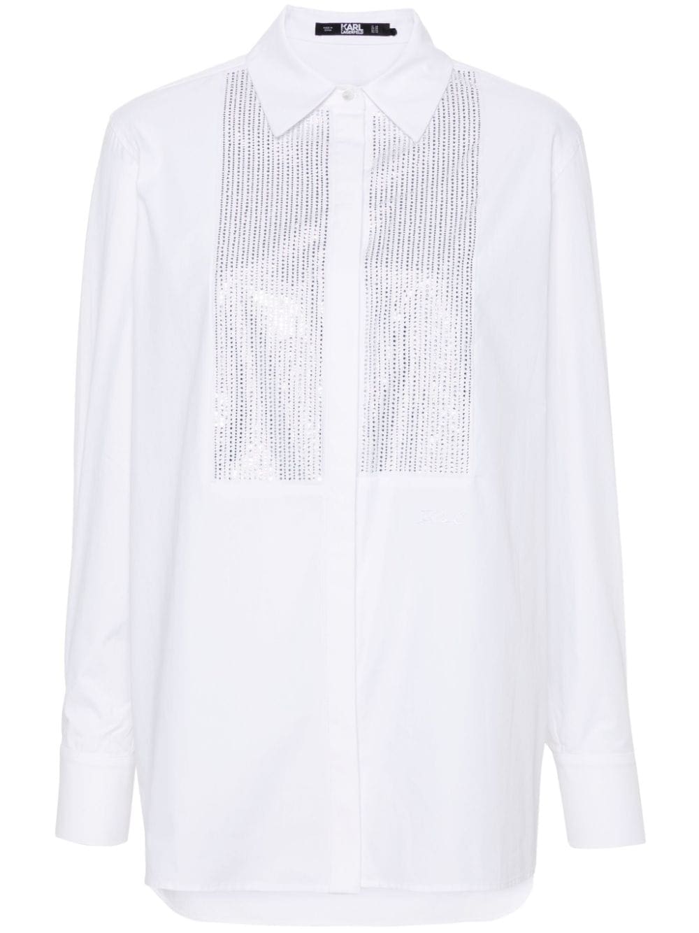Karl Lagerfeld crystal-embellished poplin shirt